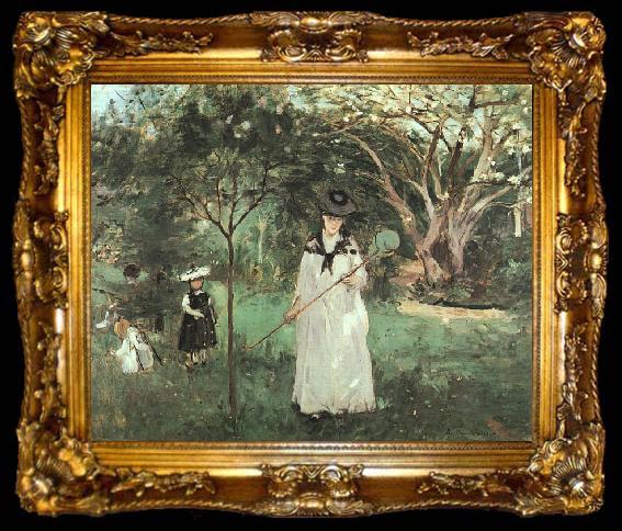 framed  Berthe Morisot The Butterfly Chase, ta009-2